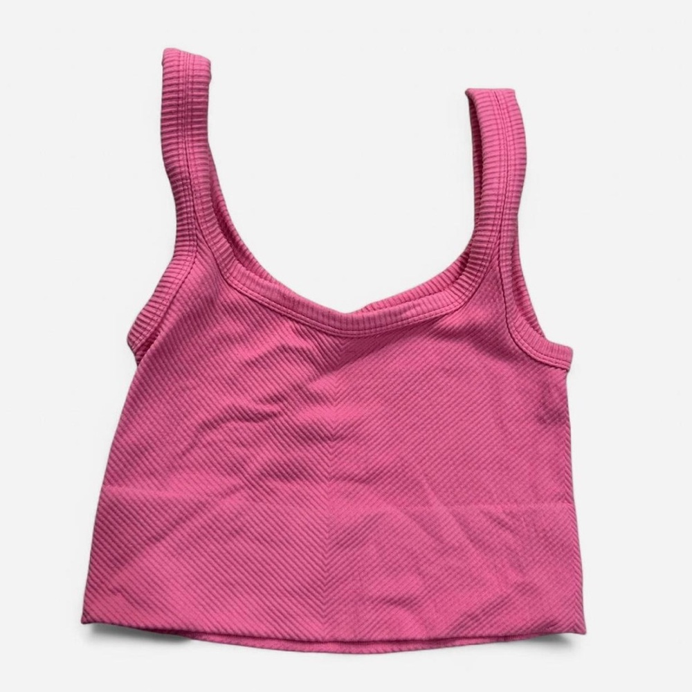 Pink Ribbed Women's Tank Top